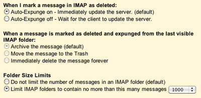 Google Mail Labs: Erweiterte IMAP Einstellungen