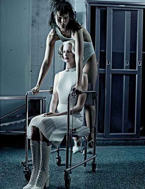 Karolina Kurkova and Crystal Renn by Steven Klein for Interview Magazine March 2012 NSFW