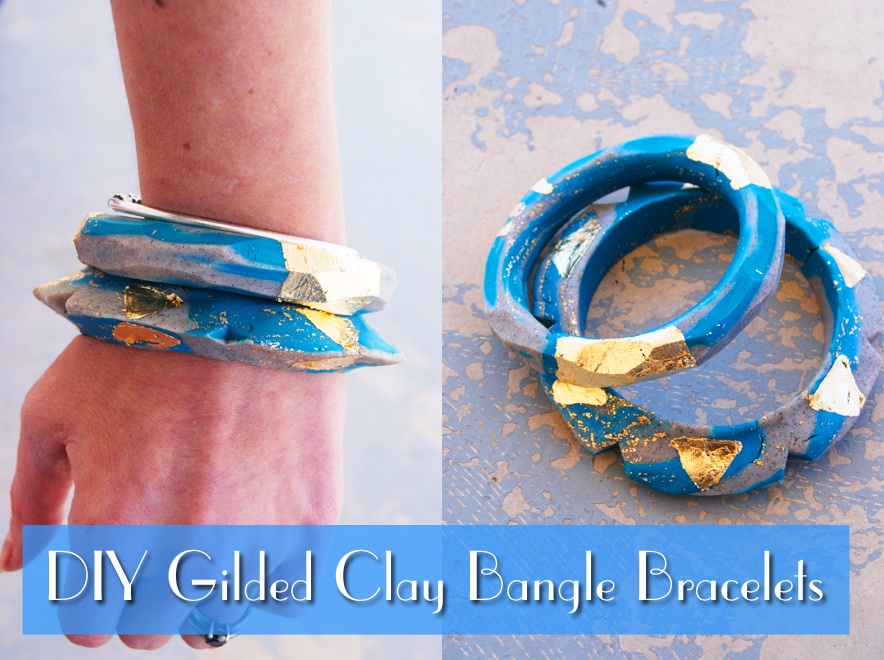 Jessamity DIY Gilded Clay Bangle Bracelets