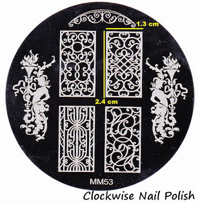The Clockwise Nail Polish: Messy Mansion MM 53 Stamping Plate Review