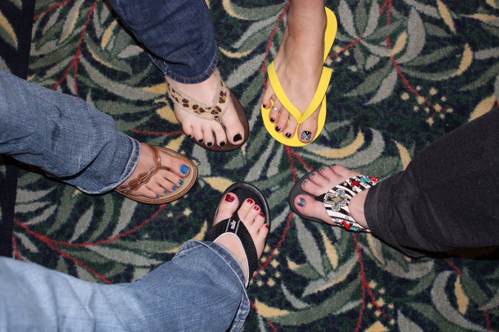 first night at the Hawaiian Nail Bar getting well-deserved pedicures!