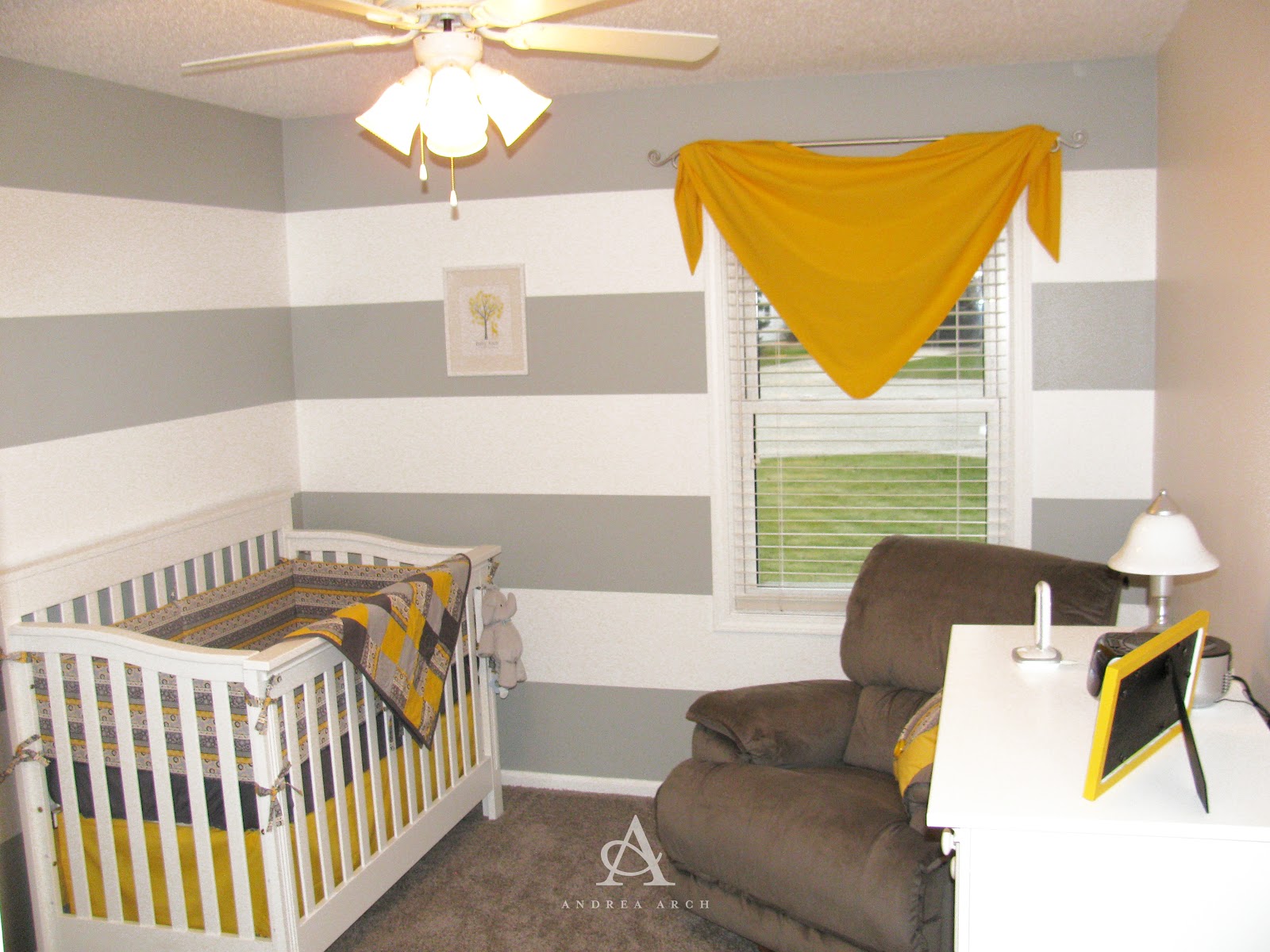 Creatice Yellow And Gray Nursery for Living room