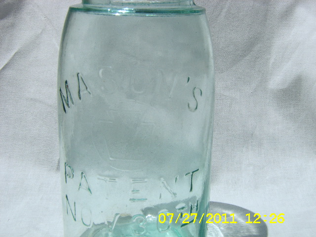 ebay rare keystone jar 1858 patent, skyblue