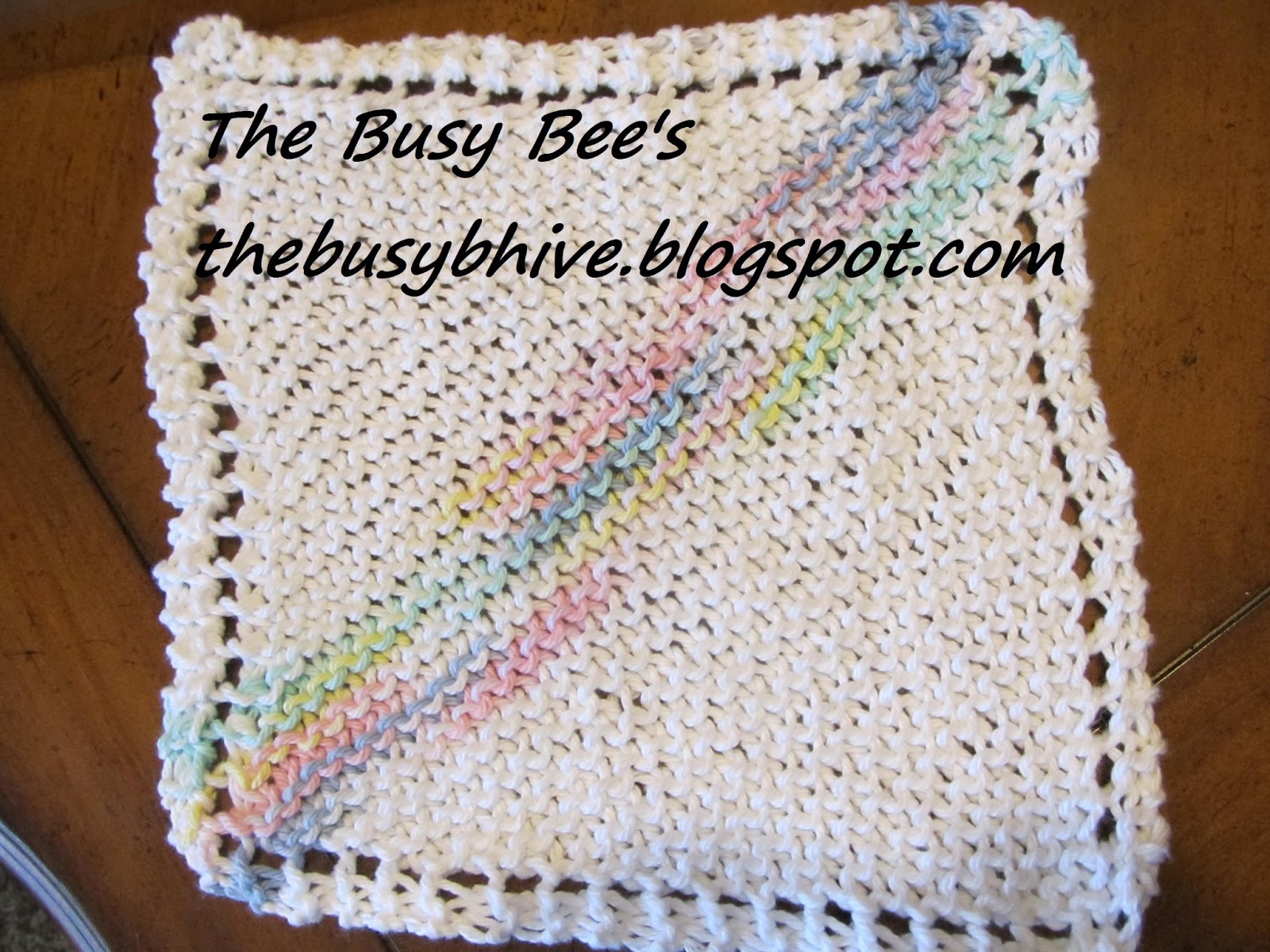 The Busy Bees: Knit Dishcloth Pattern