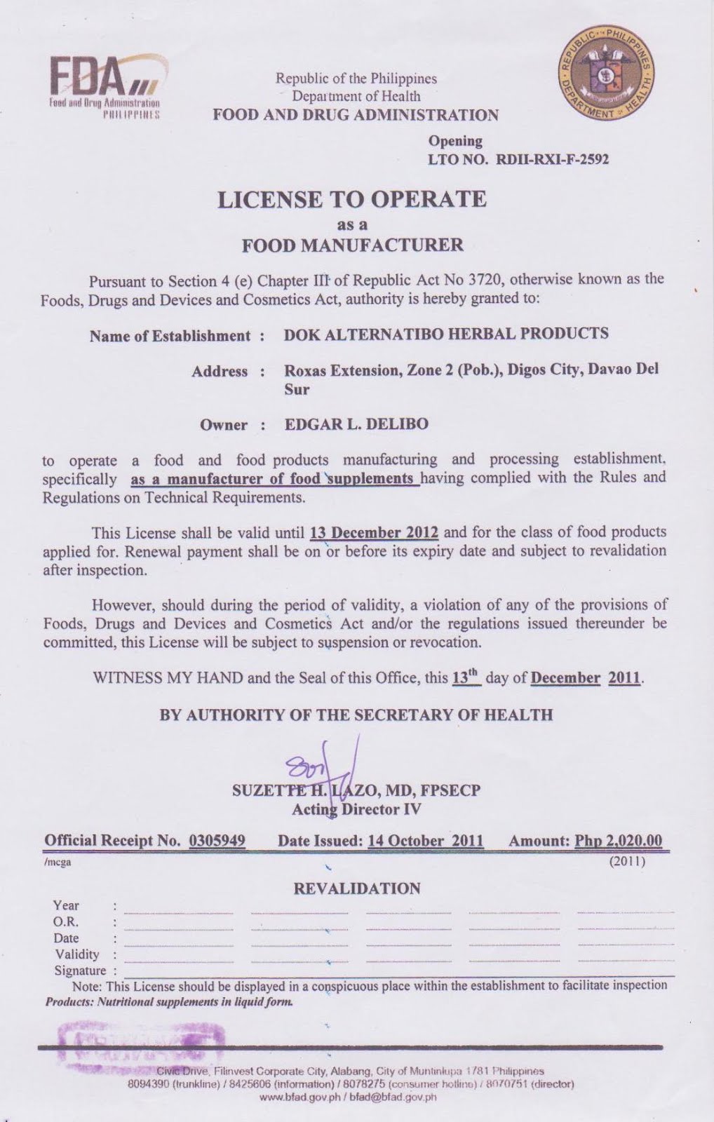 Dok Alternatibo San Carlos City Branch Legalities and Legal Foundation