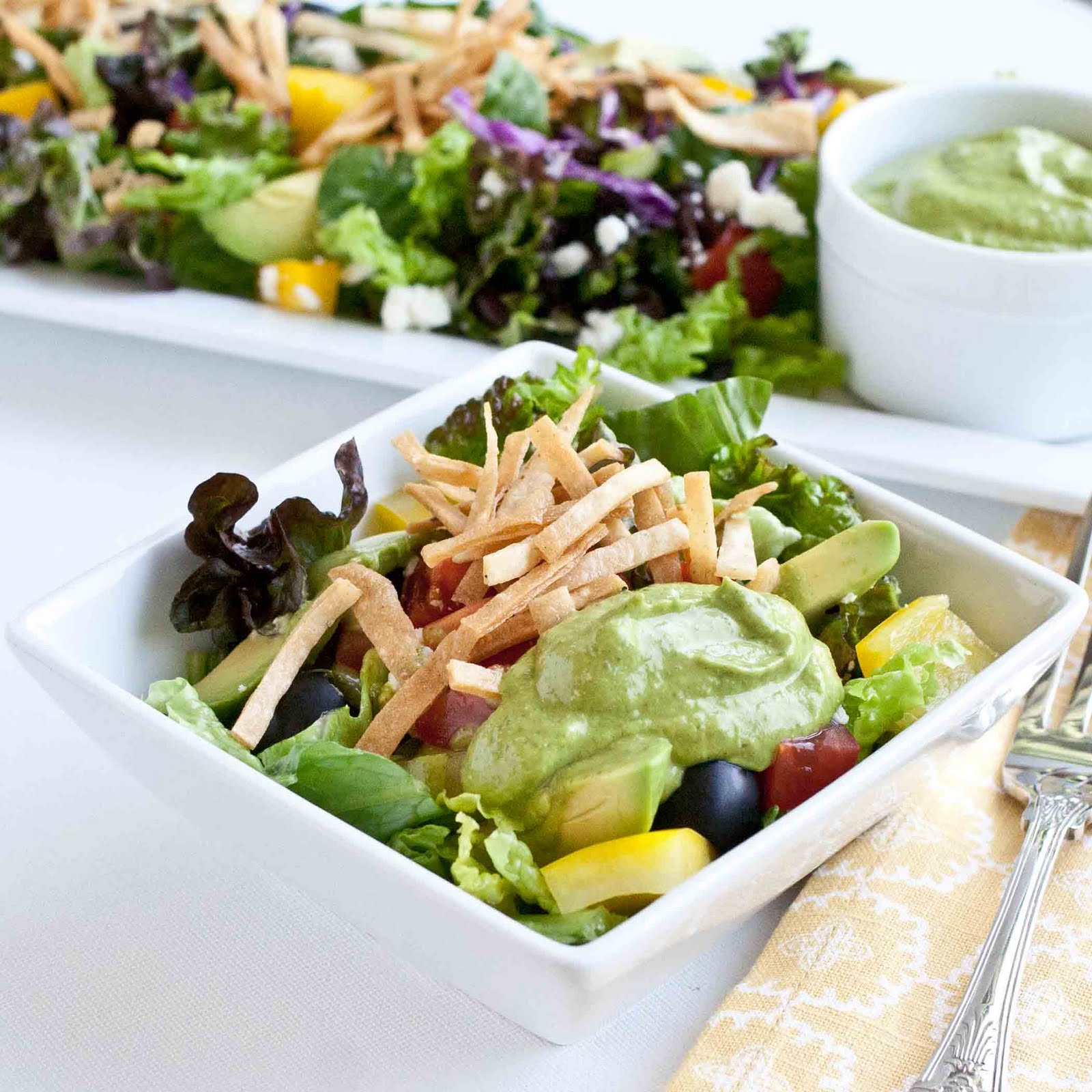 FOODjimoto Cinco de Mayo Salad with Avocado Cilantro Dressing