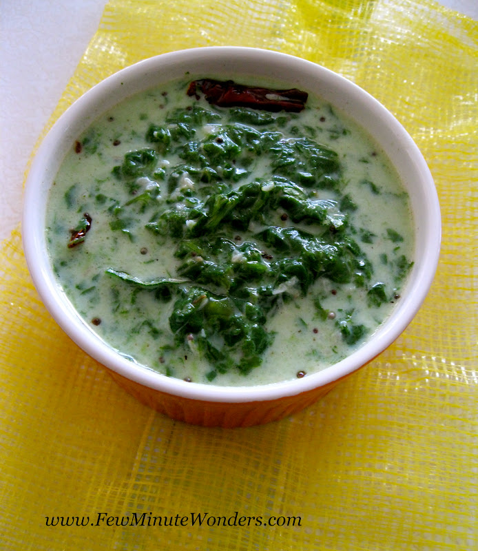 Mor Keera Kootu / Spinach In Yogurt Sauce Few Minute Wonders