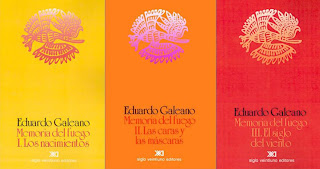 "Memoria del Fuego (trilogía)" - libros de Eduardo Galeano - publicados entre 1982 y 1986 - cuentan la historia de América Latina, desde la creación del mundo hasta nuestros días Memoriasdelfuego