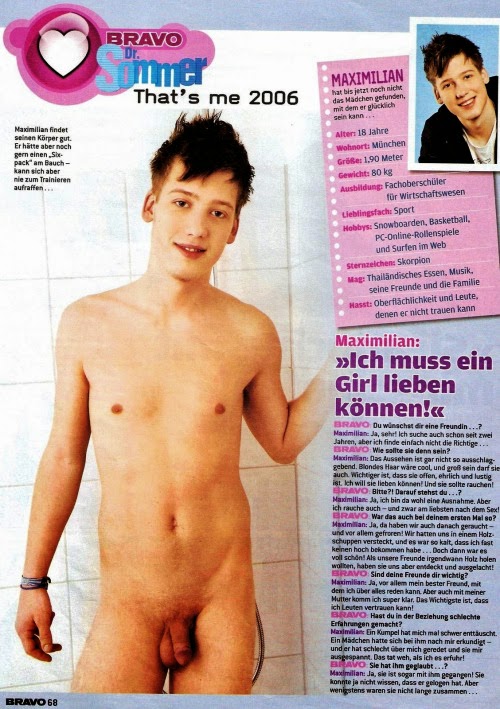 Bravo German Magazine Teen Boy