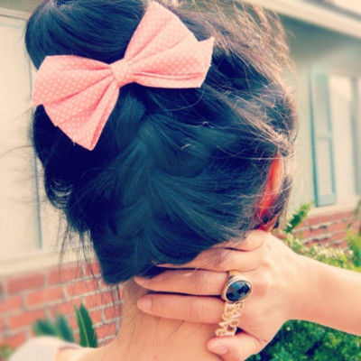 bun french upside braid down bow hair hairstyle blogthis email