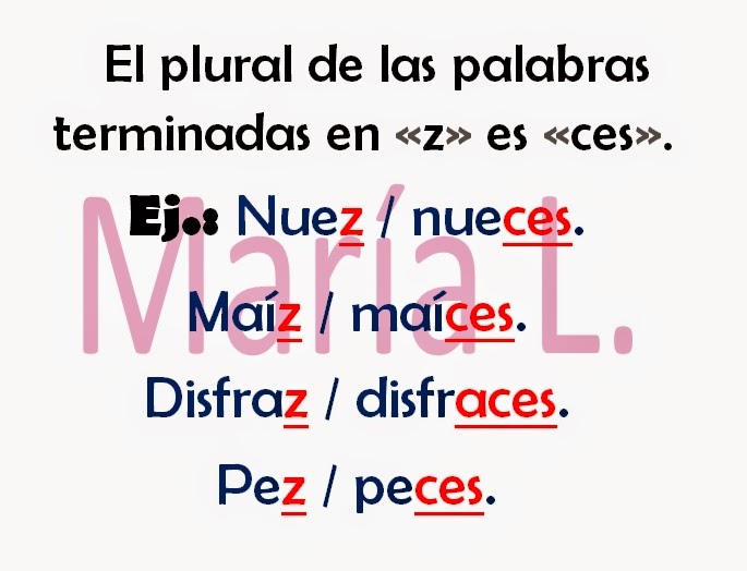 Ejemplos De Palabras Que Terminan En Z Singular Y Plu vrogue.co