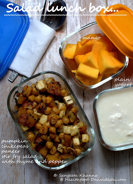 chickpea pumpkin salad for lunch box 