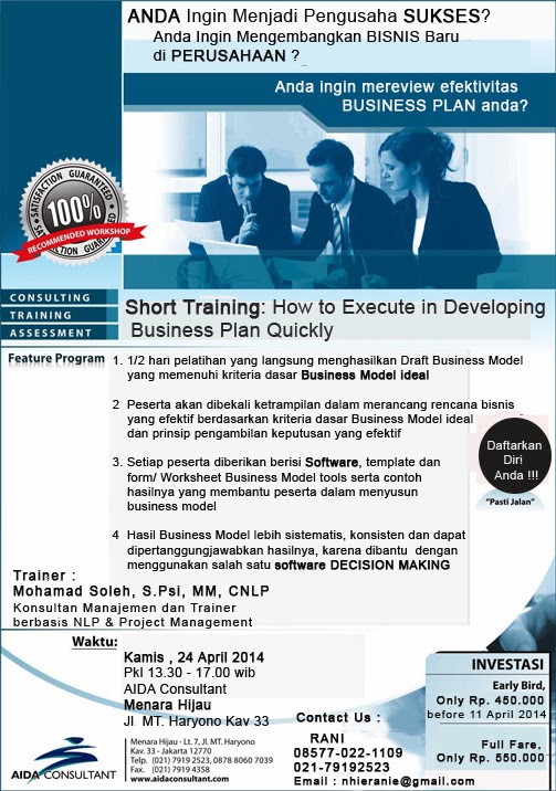 Short training: How to execute in developing Business Plan Quickly