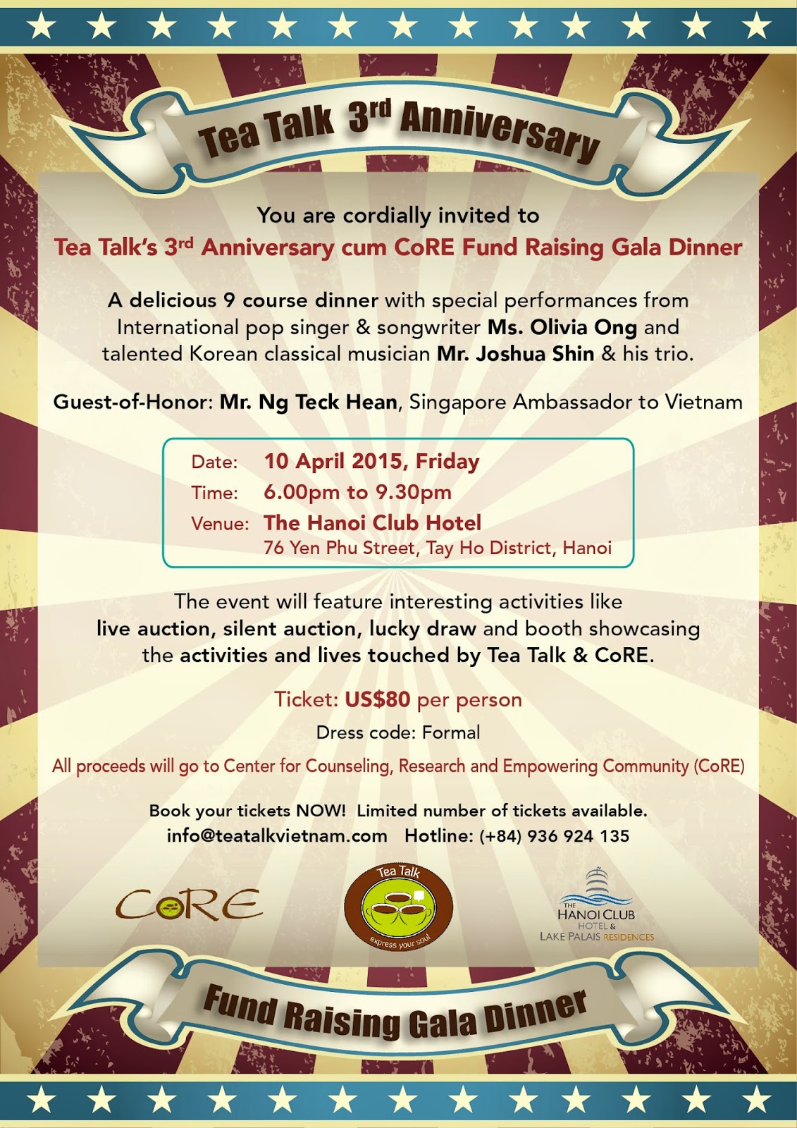 Tea Talk 3rd Anniversary cum CoRE Fund Raising Gala DInner