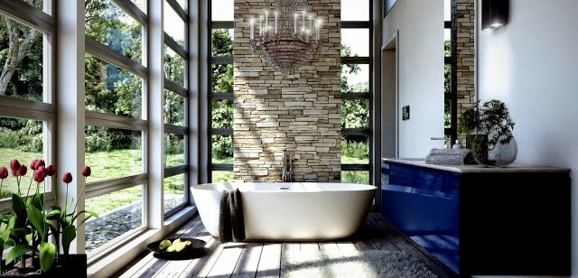 Baños con jardín - Colores en Casa