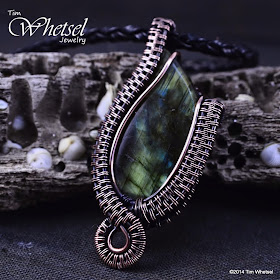 Wire Wrapped Labradorite Necklace Pendant - Wire Wrapped by ©2014 Tim Whetsel Jewelry
