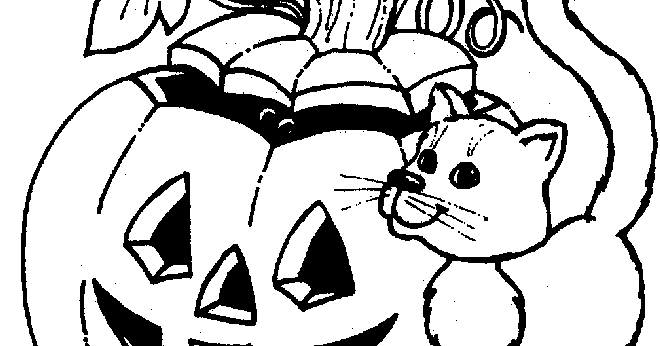 transmissionpress: The Pumpkin and Cat Halloween Coloring Pages