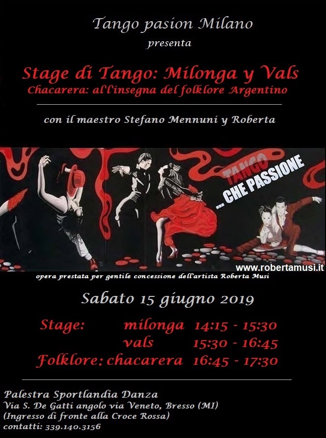 stage di tango: milonga,vals y chacarera 15 giugno 2019