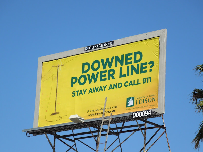 Downed powerline billboard