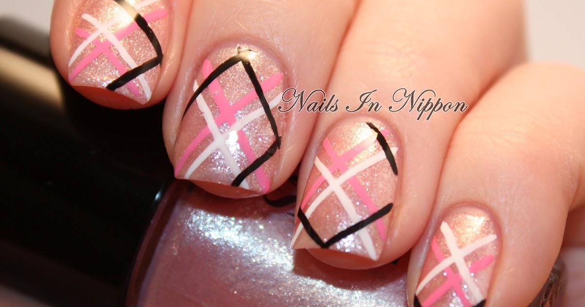 1. Pink Plaid Nail Design Tutorial - wide 5