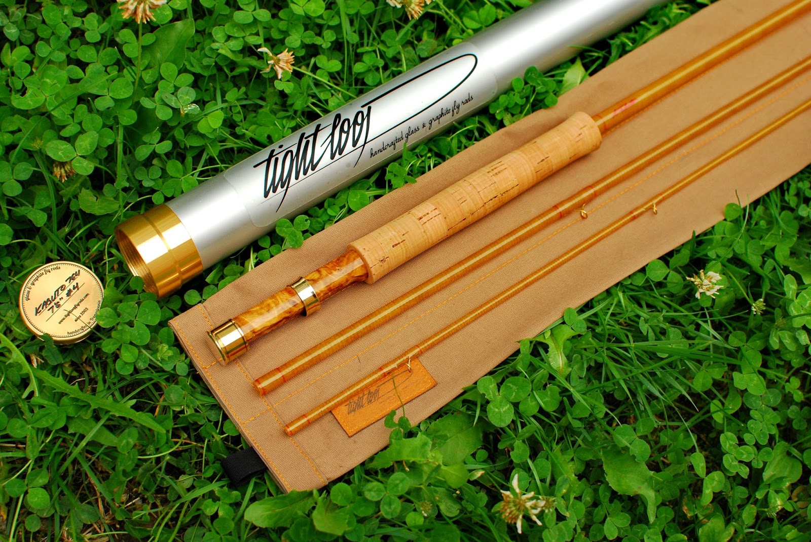 Handcrafted graphite and fiberglass fly rods Kabuto brown