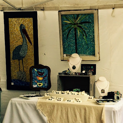 Summerville Flowertown Festival 2015 - RJK Glass Bird and Palm Tree Mosaic | The Lowcountry Lady