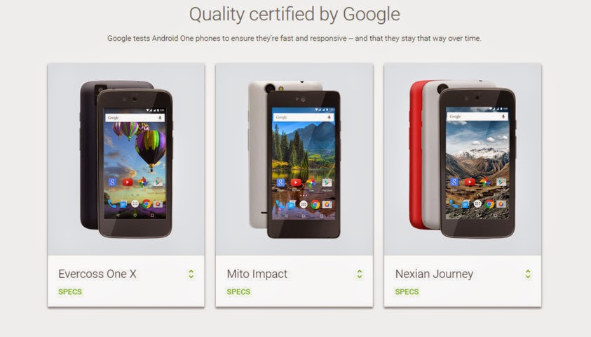 harga resmi smartphone Android One Evercross One X, Nexia Journey dan Mito Impact harga resmi smartphone Android One Evercross One X, Nexia Journey dan Mito Impact