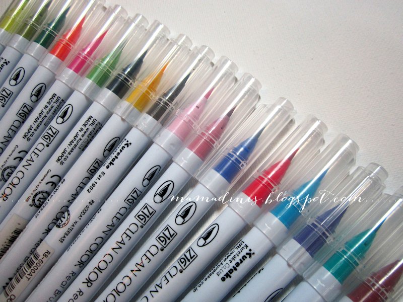 zig watercolor brush pens