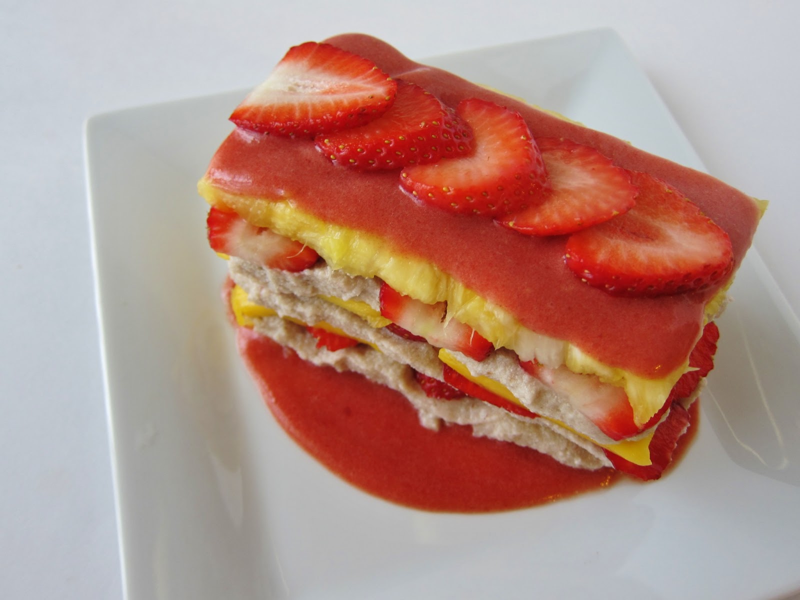 Raw Tropical Fruit “Lasagna” Fragrant Vanilla Cake