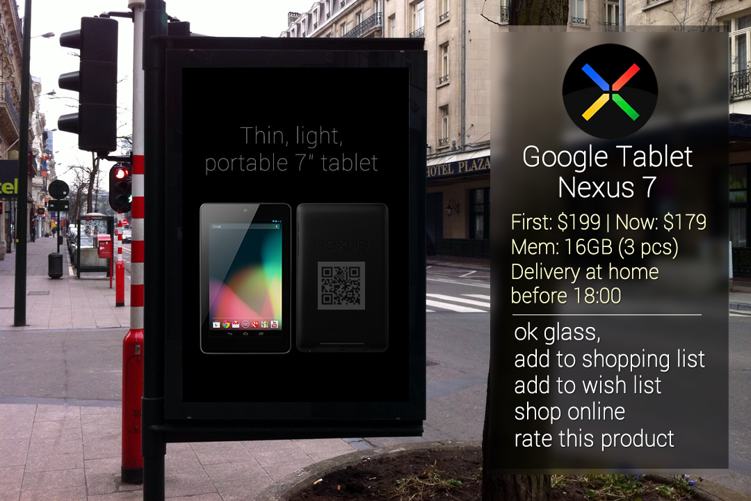 Imagine life with Google Glass Shop via advertising posters with