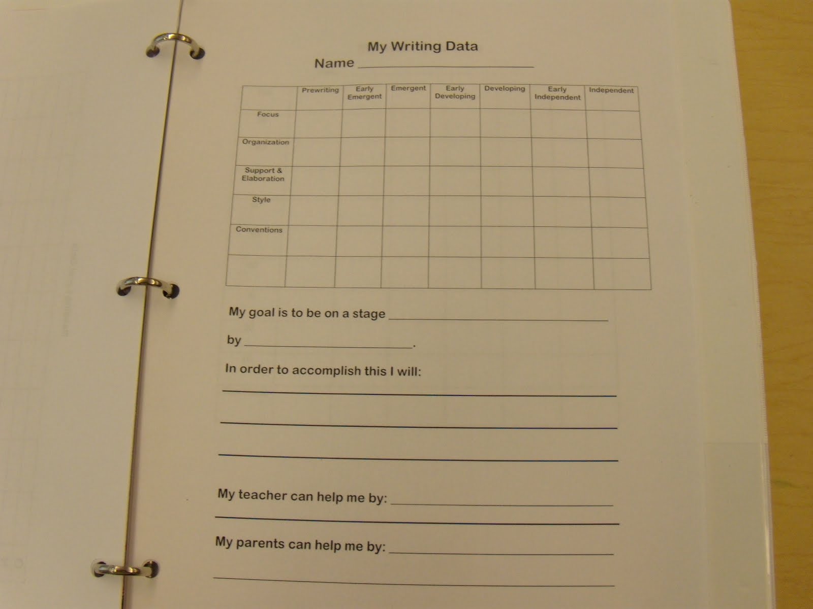 Sweet P's Class Notes Data Notebooks