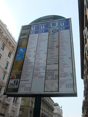 fermata, tritone, bus route board, rome italy