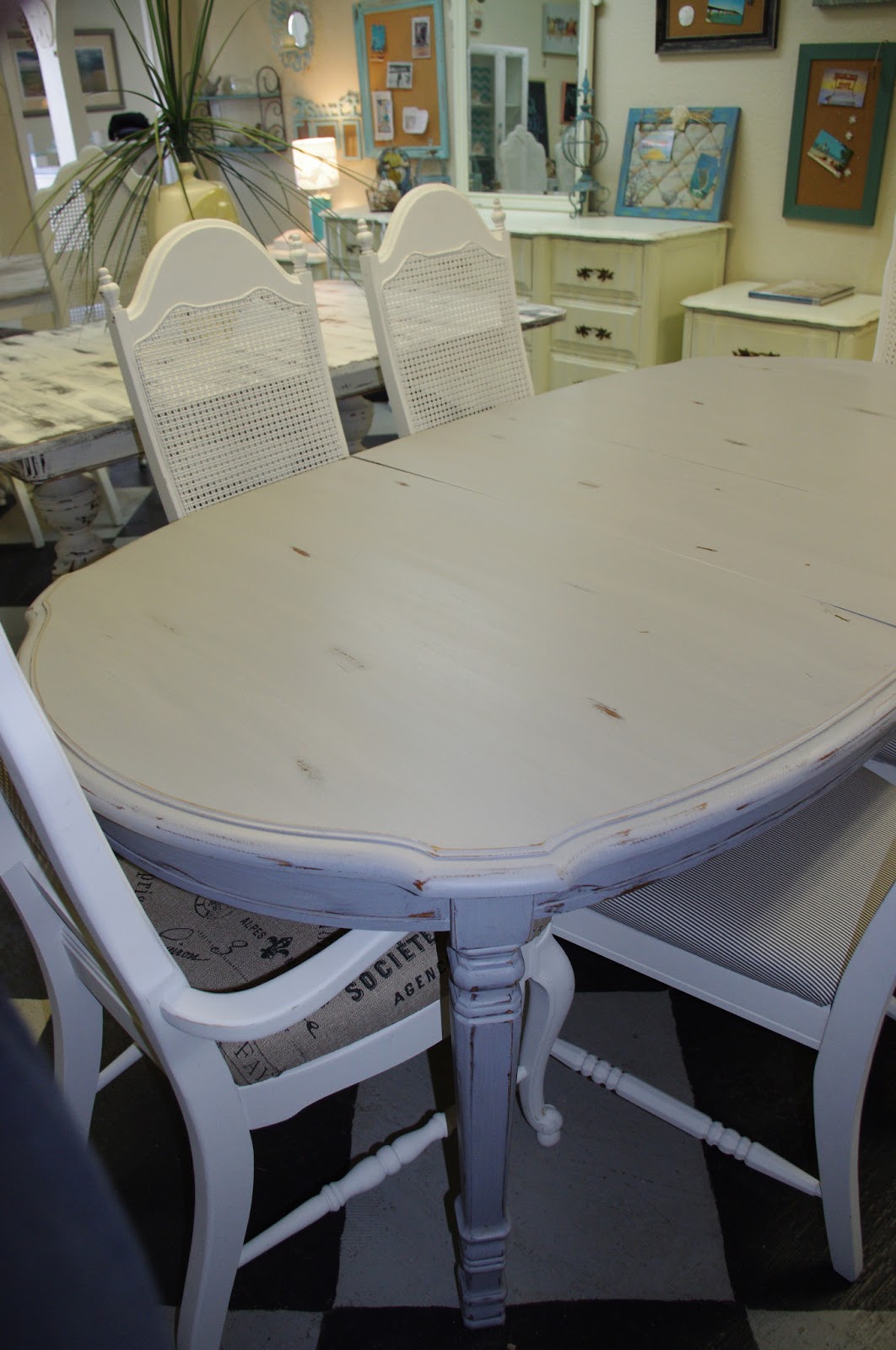 Coastal Chic Boutique Distressed Gray Dining Table SOLD