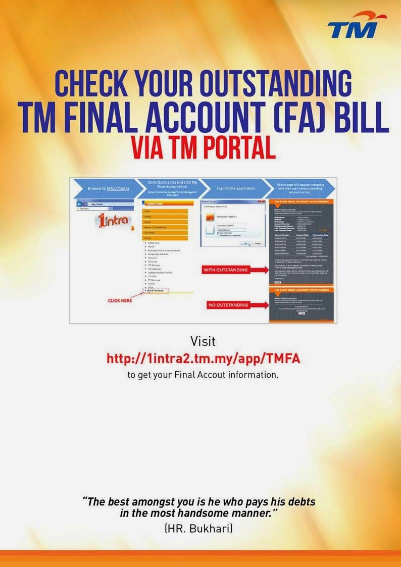 Have You Settled Your Outstanding Tm Final Account Fa Bill Unifi Specialist By Tm