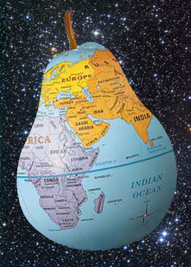 Image result for pic of the pear shaped globe earth