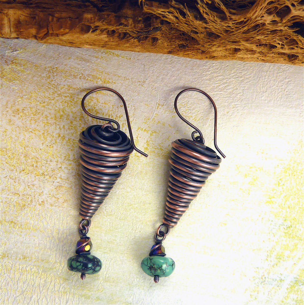 Sharilyn Miller FREE Tutorial Copper Cone Earrings!