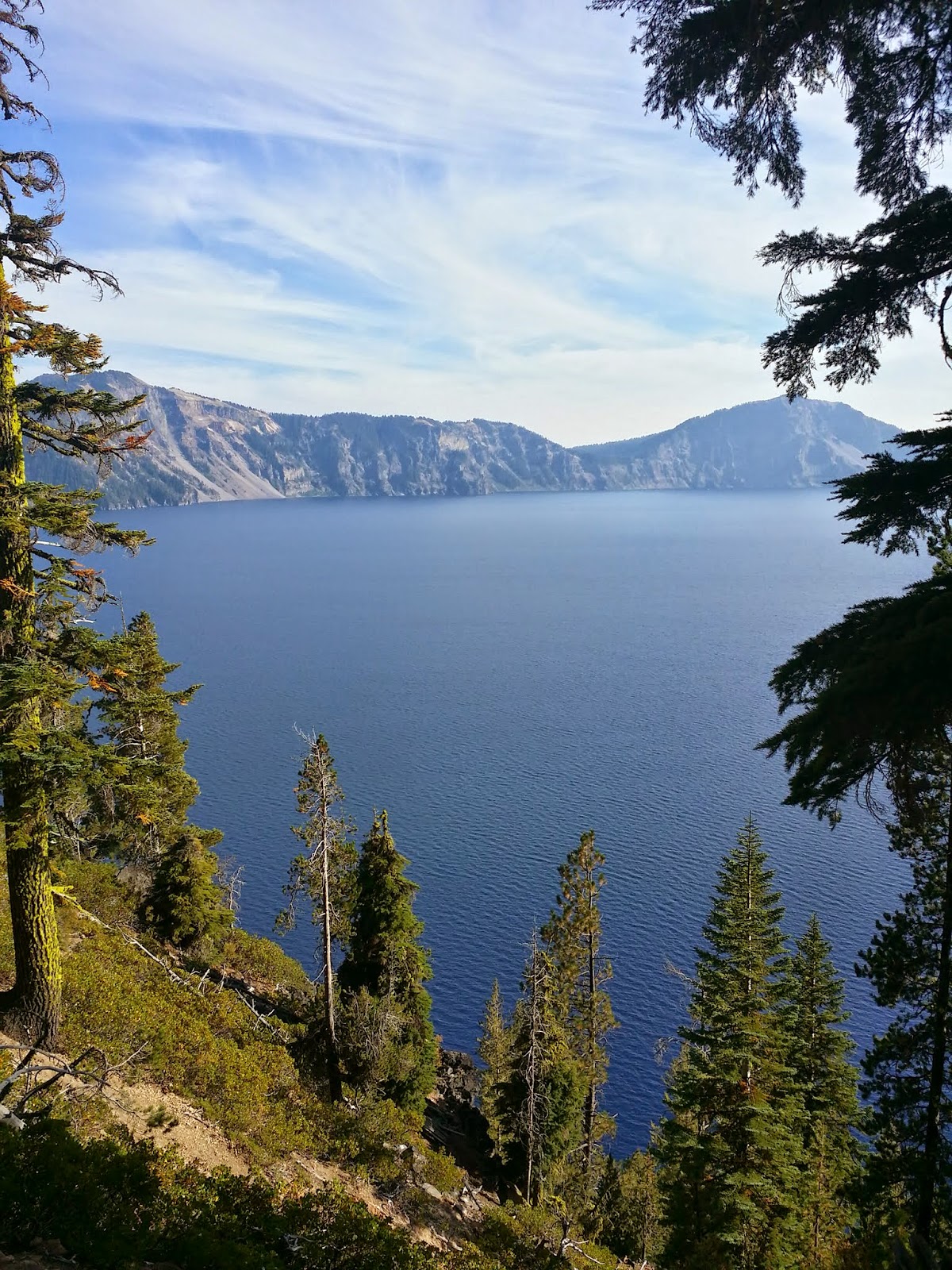 view of Crater Lake from the Cleetwood Cove Trail