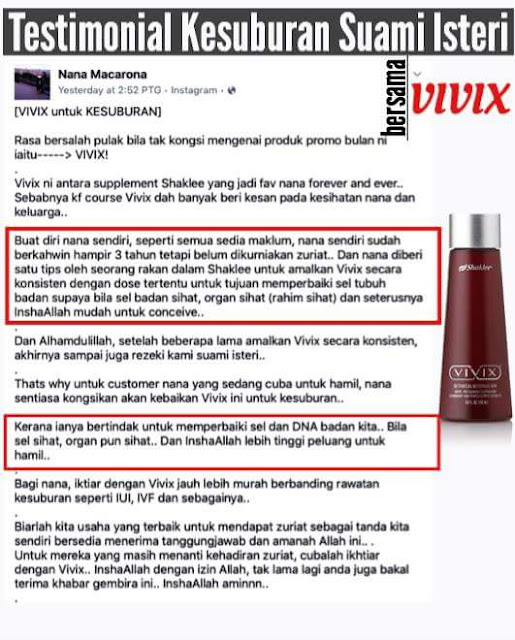 testimonial tingkat kesuburan dengan vivix