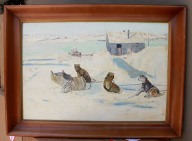 husky oil painting from the 1960s