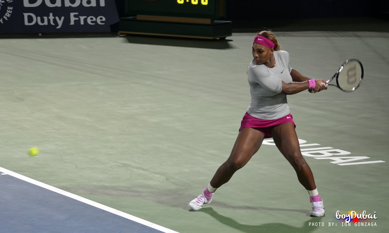 Photos Serena Williams in action at Dubai Tennis Championships 2014