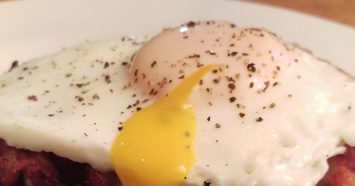 Jules' Dinner Table Corned Beef Hash on Toast with A Fried Egg
