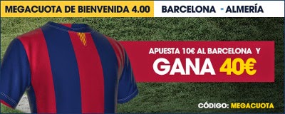 williamhill megacuota liga Barcelona gana Almeria 4 euros 8 abril williamhill megacuota liga Barcelona gana Almeria 4 euros 8 abril