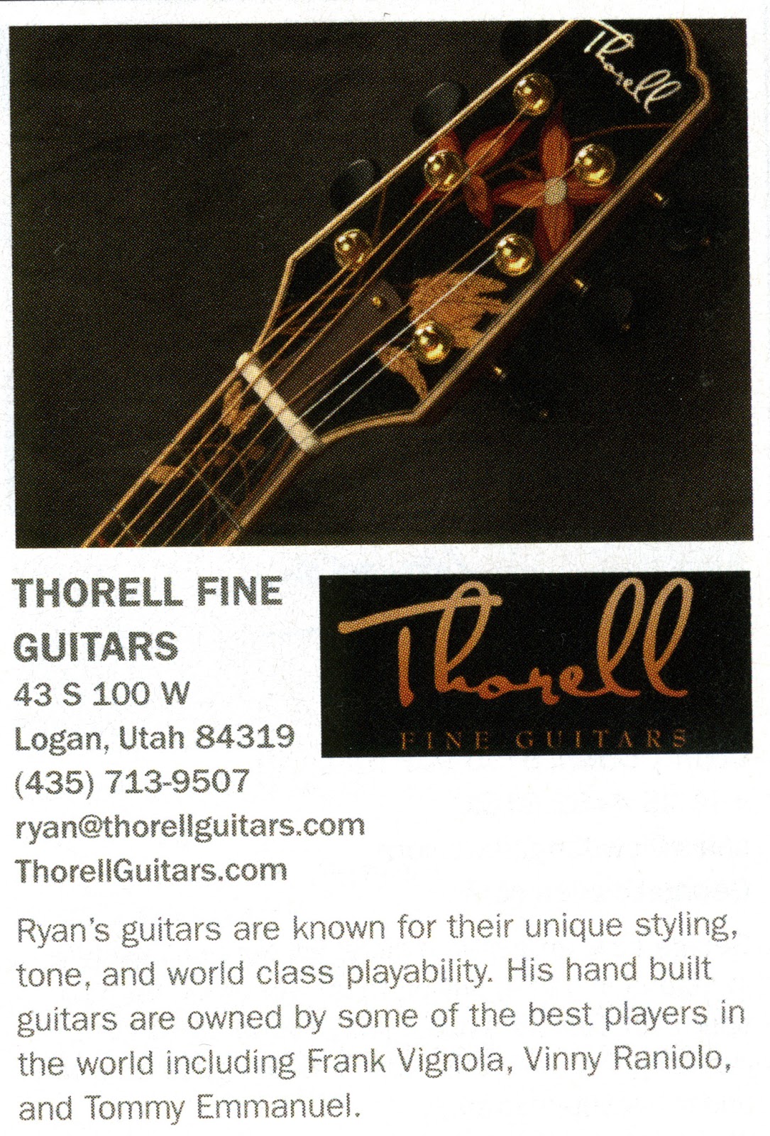Thorell Guitars Blog Acoustic Guitar Magazine August 2013 Guitar