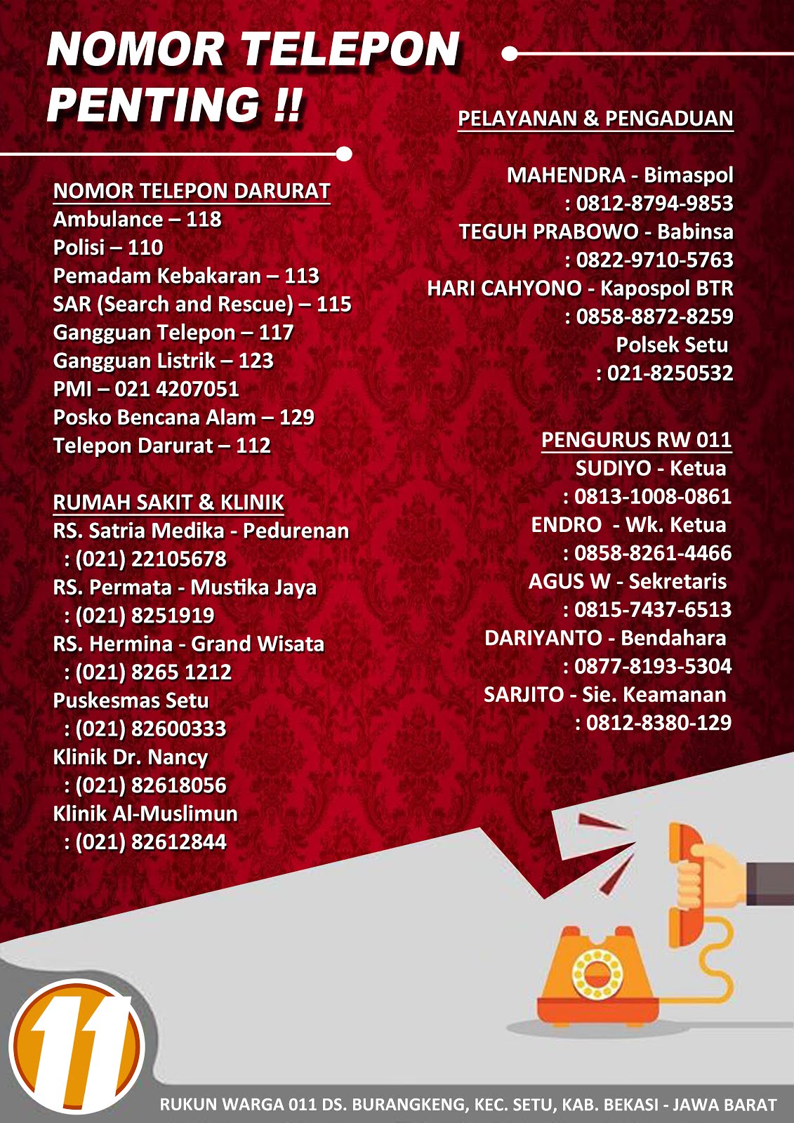 No Telp Penting