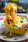 Chicken Enchilada Stuffed Spaghetti Squash