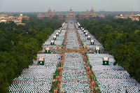 A view of Rajpath from the top of India Gate on the eve of International Yoga Day in New Delhi A view of Rajpath from the top of India Gate on the eve of International Yoga Day in New Delhi