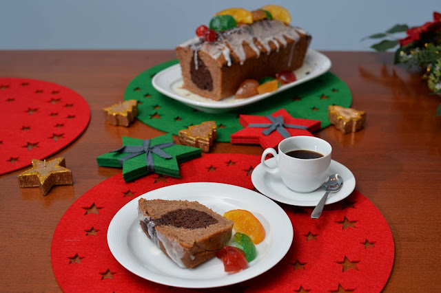 Christmas loaf cake chestnut chocolate candied fruit recipe 