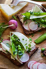 English Peas and Himalayan Yak Cheese on Toast