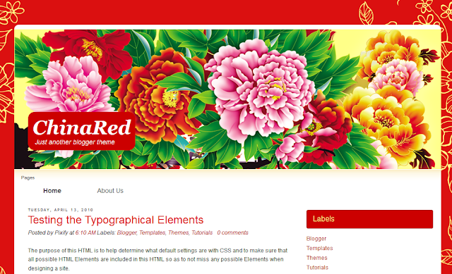 China Red Blogger Template
