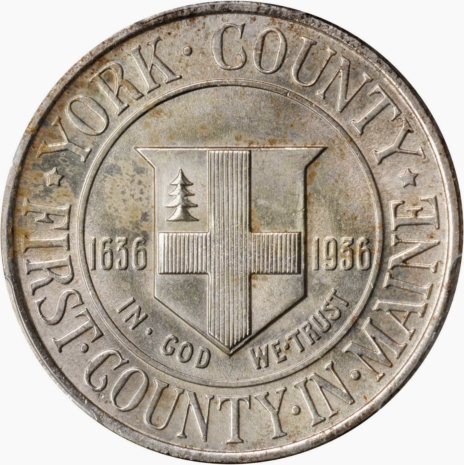 1936 York County Maine Commemorative Half Dollar